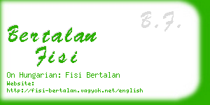 bertalan fisi business card